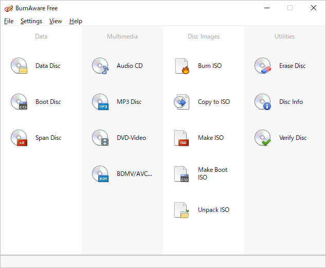 Windows 10用のDVD焼くソフト　BurnAware Free