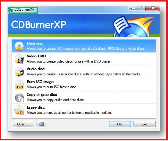 オンラインのDVDバーナー-CDBurnerXP 